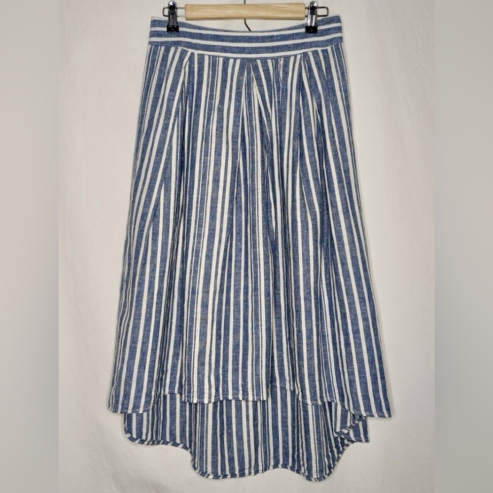 Striped Blue Midi Skirt